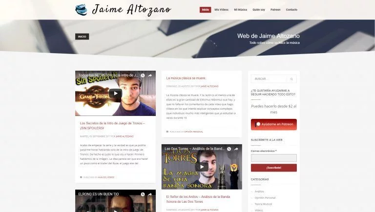Página de Inicio de Jaime Altozano