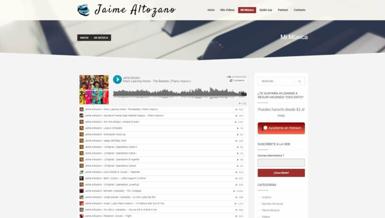 Página de música de Jaime Altozano
